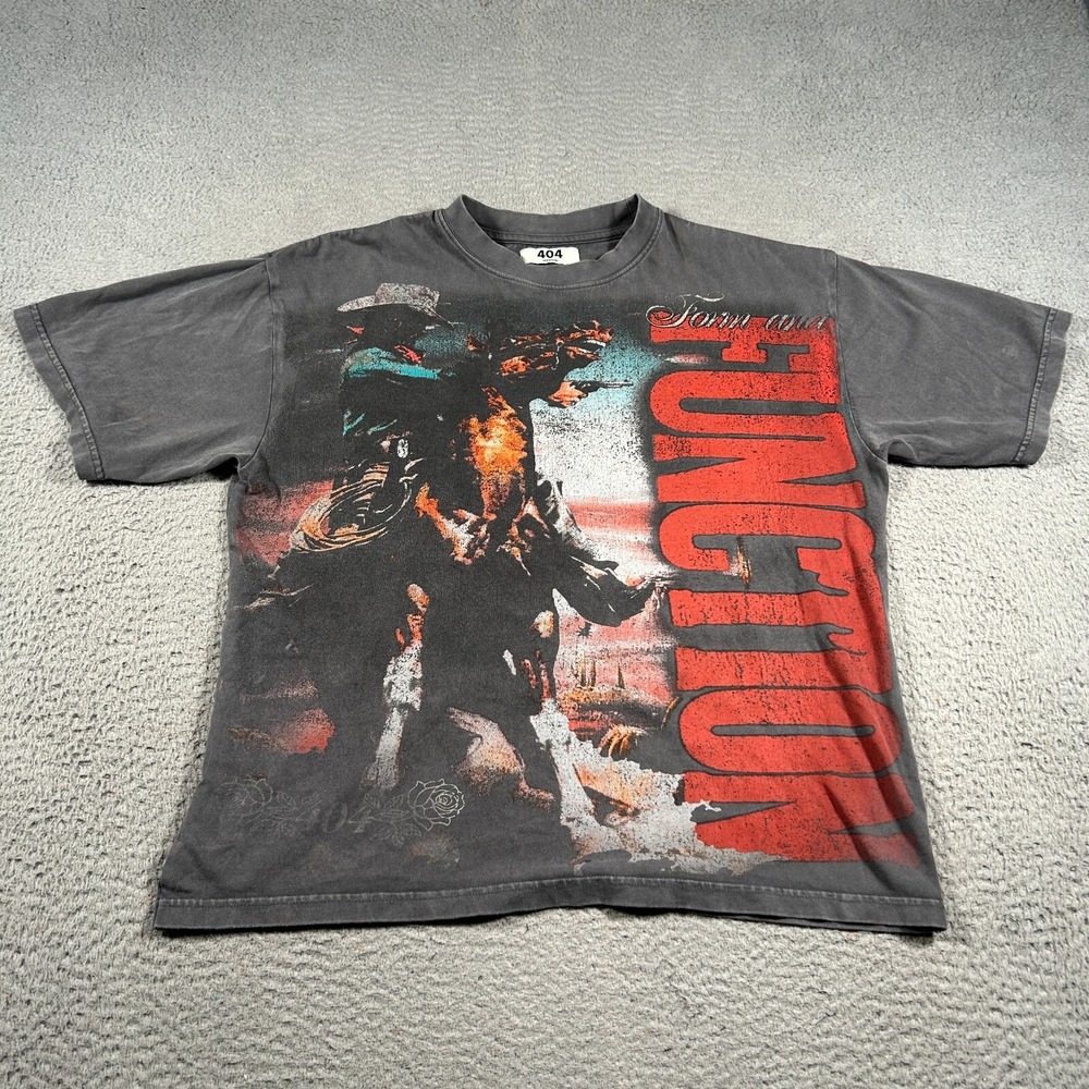 404 Shirt Men Medium Gray Tee Short Sleeve Function Country Club Pullover Tee